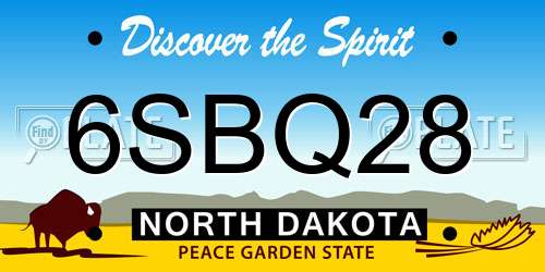 6SBQ28 North Dakota License Plate