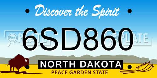 6SD860 North Dakota License Plate