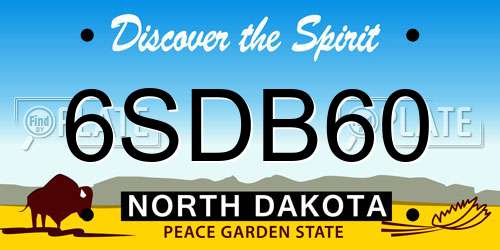 6SDB60 North Dakota License Plate