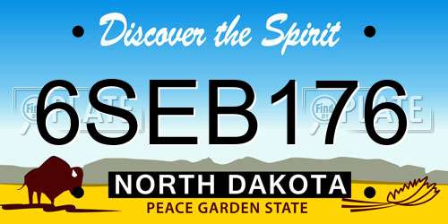 6SEB176 North Dakota License Plate
