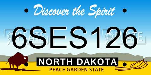 6SES126 North Dakota License Plate