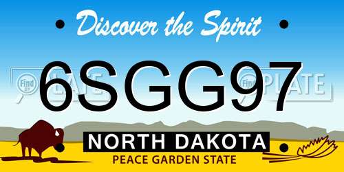 6SGG97 North Dakota License Plate