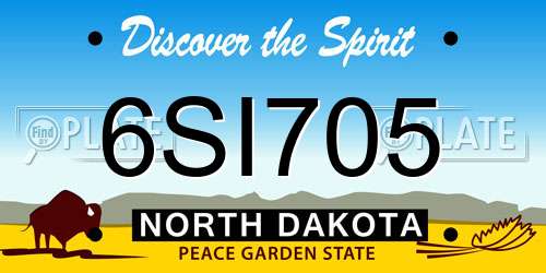 6SI705 North Dakota License Plate