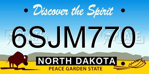 6SJM770 North Dakota License Plate
