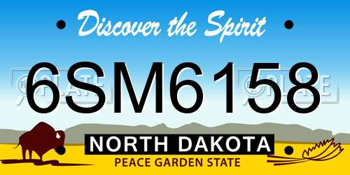 6SM6158 North Dakota License Plate