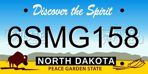 6SMG158 North Dakota License Plate