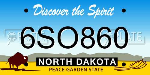 6SO860 North Dakota License Plate