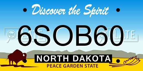 6SOB60 North Dakota License Plate