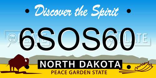 6SOS60 North Dakota License Plate