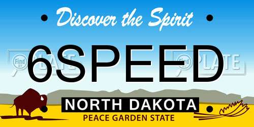 6SPEED North Dakota License Plate