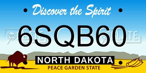 6SQB60 North Dakota License Plate