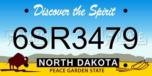 6SR3479 North Dakota License Plate