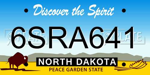 6SRA641 North Dakota License Plate