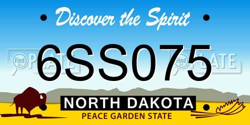 6SS075 North Dakota License Plate