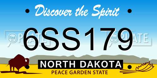 6SS179 North Dakota License Plate