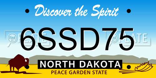 6SSD75 North Dakota License Plate