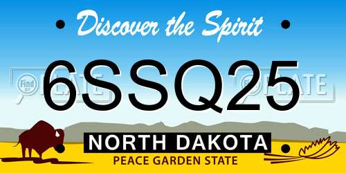 6SSQ25 North Dakota License Plate