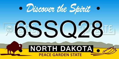 6SSQ28 North Dakota License Plate
