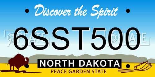 6SST500 North Dakota License Plate