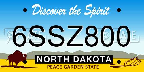 6SSZ800 North Dakota License Plate