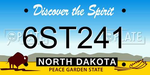 6ST241 North Dakota License Plate