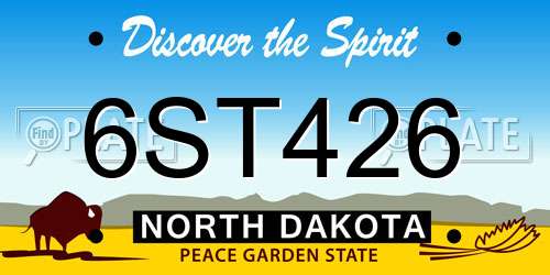 6ST426 North Dakota License Plate