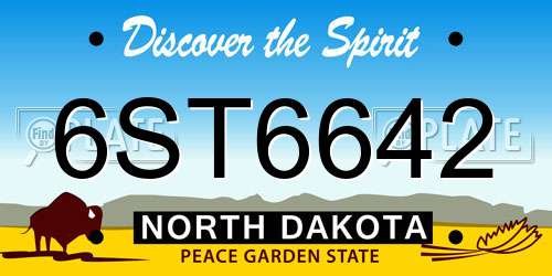 6ST6642 North Dakota License Plate