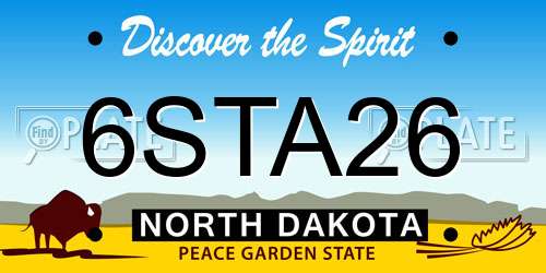 6STA26 North Dakota License Plate