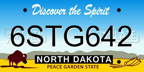 6STG642 North Dakota License Plate