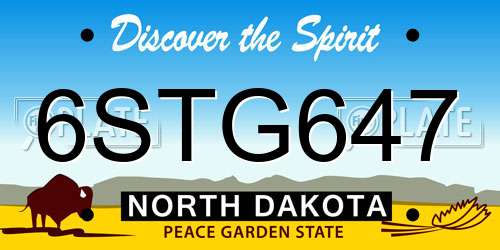 6STG647 North Dakota License Plate