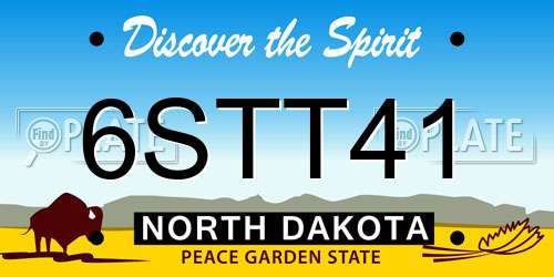 6STT41 North Dakota License Plate