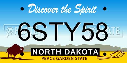 6STY58 North Dakota License Plate