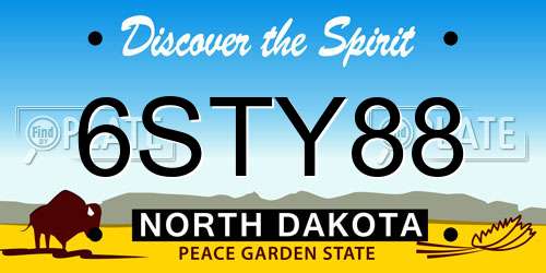 6STY88 North Dakota License Plate