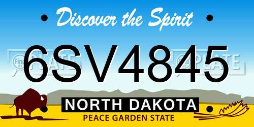 6SV4845 North Dakota License Plate