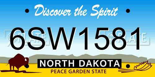 6SW1581 North Dakota License Plate