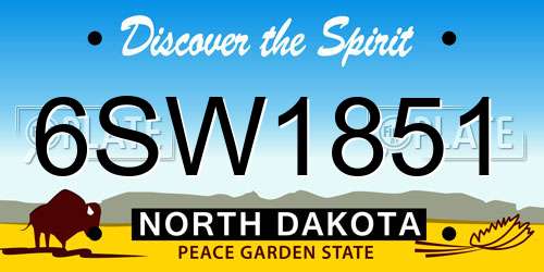 6SW1851 North Dakota License Plate