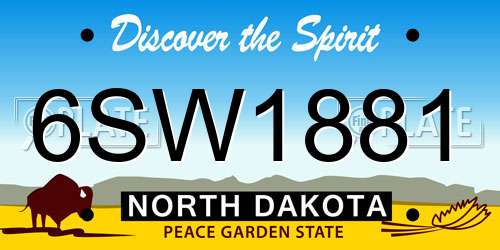 6SW1881 North Dakota License Plate