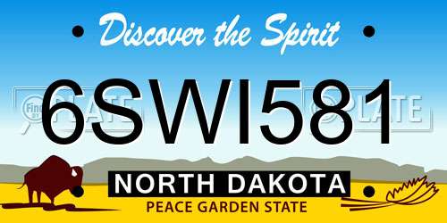6SWI581 North Dakota License Plate