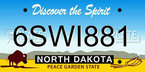 6SWI881 North Dakota License Plate