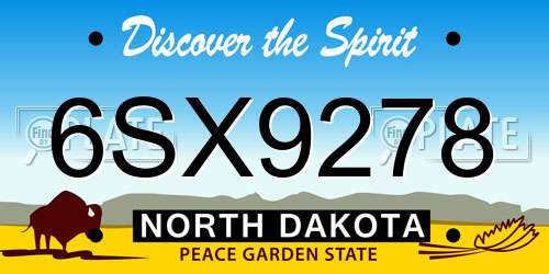 6SX9278 North Dakota License Plate