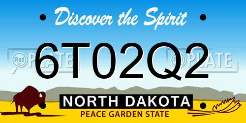 6T02Q2 North Dakota License Plate