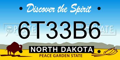 6T33B6 North Dakota License Plate