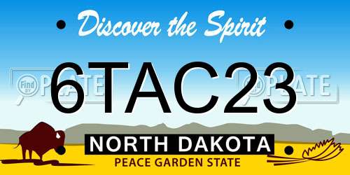 6TAC23 North Dakota License Plate