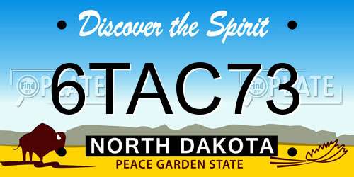 6TAC73 North Dakota License Plate