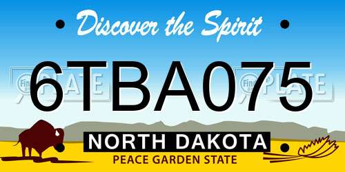 6TBA075 North Dakota License Plate
