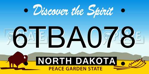 6TBA078 North Dakota License Plate