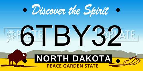 6TBY32 North Dakota License Plate