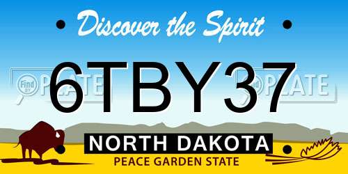 6TBY37 North Dakota License Plate