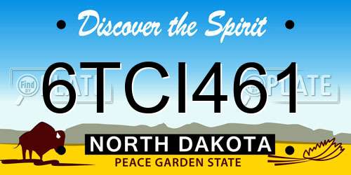 6TCI461 North Dakota License Plate
