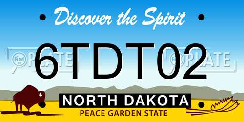 6TDT02 North Dakota License Plate